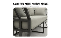 rustic design Metal Frame Armchair and Table Set Minimalist Design Upholstered Single Sofa Modern Aesthetic Indoor Furniture Space-Saving for Homeowners, Business Owners, Interior Designers, Small Apartment, Reception Area, Boutique, Living Room