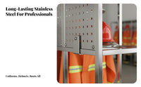Firefighter Gear Rack Stainless Steel Rotating Crisis Equipment Stand Heavy-Duty Construction Double-Sided Turnout Gear Stand for Emergency Responders