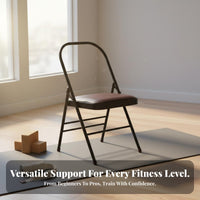 Foldable Iyengar Mind-Body Practice Chair Portable Mind-Body Practice Auxiliary Chair Non-Slip Feet Fitness Equipment Stable and Long-Lasting for Beginners, Seniors, Home Gym