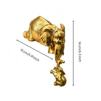 Gold Elephant Statue Smooth Elephant Figurine Gift Animal Sculpture
