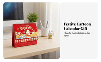 Cartoon Desk Calendar, Mini Creative, Horse Year, Office Desktop Decor