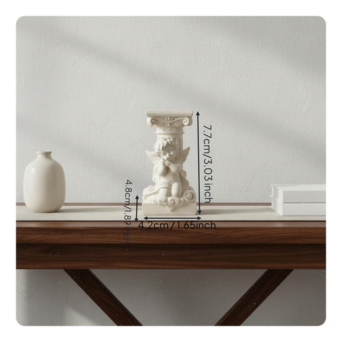 Greek Design Angel Sculpture Resin Craft Roman Pillar Display Stand