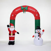 Christmas Inflatable Arch Festive Christmas Arch with Santa and Snowman Large Stable for Yard, Courtyard