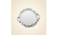 Ginkgo Leaf Tray Silver Tray with Mirrored Glass Base Elegant for Vanity