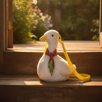 Soft Shoulder Bag with Scarf Novelty Duck Shoulder Bag Adorable for Girls