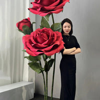 BJ/BAIJIE Large Handmade Paper Rose EVA Simulation for Valentine's Day Window Display