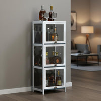 Spirits Display Rack Modern Beverage Storage Rack Narrow Spirits Cabinet Sturdy Construction Space Saving Transparent Acrylic Shelves Suitable for Collectors Hobbyists Kitchen Study Living Room Bedroom