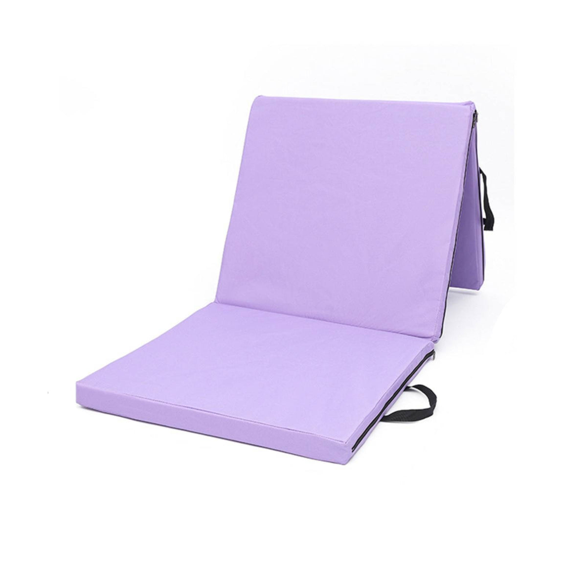 Three-Fold Exercise Mat with Carrying Handles Thick Three-Fold Exercise Mat Easy to Carry for Gymnasts