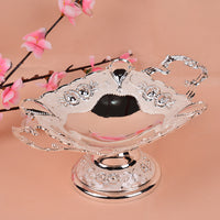 Luxury European Style Alloy Fruit Dish with Handles for Home and Hotel