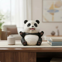 Resin Panda Figurine Cute Sitting Panda Statue Detailed Texture for Presents