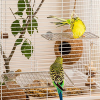 Stainless Steel Perch Bird Cage Stand, Grid Mesh Bird Stand for Parakeet Cockatiel, Parrot Perch for Cage Exercise and Paw Grinding