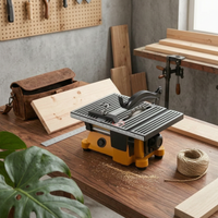 Micro Table Saw Multi-Material Cutting Mini Table Saw Compact Size Power Tool for Hobbyists, Workshop