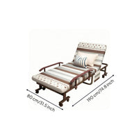Foldable Lounge Bed Caster Wheels Reclining Lounge Bed Storage Pocket Daybed