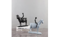 Equestrian Statue Textured Equestrian Sculpture Decorative Animal Figurine for Entryway