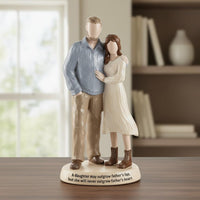 Dad and Daughter and Daughter Sculpture Heartfelt Resin Desk Figurine Desktop