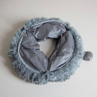 S-Shaped Cat Tunnel for Indoor Cats, 25cm x 120cm Cat Tunnel, Foldable Gray Plush Hideaway for Kittens and Small Animals