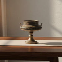 Gold Pedestal Vase Handcrafted Golden Appearance Pedestal Bowl Wide Opening Footed Floral Bowl for Wedding