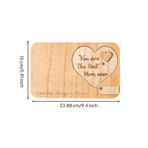 Wooden Heart Photo Frame Personalized Home Decor Rustic Design for Tabletop, Mom