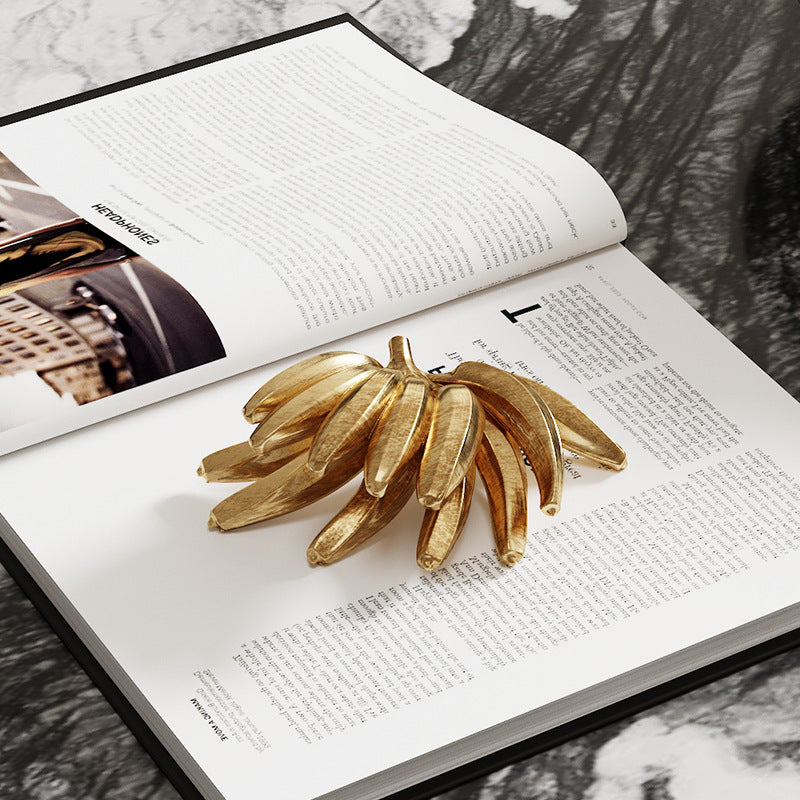Metal Banana Bookend Decorative Ornament for Home and Office