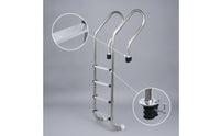 Corrosion-Resistant 4-Step Pool Ladder Sturdy Stainless Steel Pool Ladder Stable Safe
