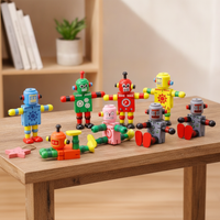 Wooden Educational Robot Building Blocks for Kids