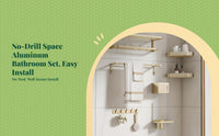 No-drill aluminum towel rack