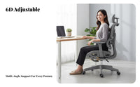 Ergonomic Mesh Chair with Headrest Retractable Footrest Computer Seat Heavy Duty