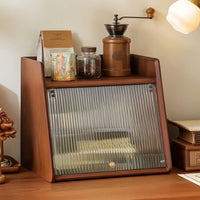Cabinet with Flip-up Door Compact Tabletop Cabinet Enclosed for Tea Station