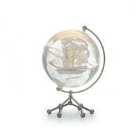 Globe with Sailboat Ornament Touch-Controlled for Display Cabinet, Collectors