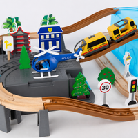 Wooden Rail Set Train Toy 78 Pieces For Ages 4+ DIY Assembly Toy Educational Toy