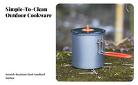 Lightweight Solo Camping Cook Pot Compact Storage Backpacking Pot Easy to Clean for Backpackers, Campers, Hiking, Mountaineering, Picnic