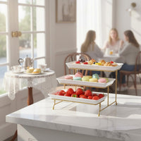3 Tier Dessert Stand Reusable Tiered Tray Stable for Buffet