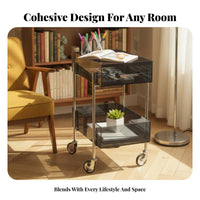 3-Tier Rolling Shelf Multi-Functional 3-Tier Rolling Cart Rustproof for Bathroom