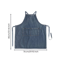 Denim Bib Apron Multiple Pockets Denim Apron Breathable Workwear