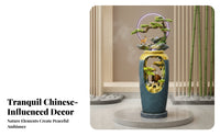 Rockery Landscape Water Feature Peaceful Landscape Floor Standing Water Feature Look Circulating Water Ornament for Homeowners, Office