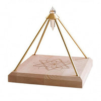 Crystal Display Gold-Tone Metal Pyramid Display