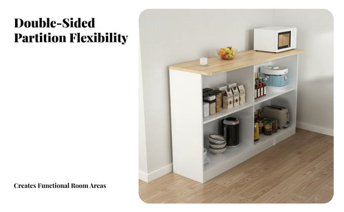 Space Saving Living Room Partition Cabinet Simple Design Multifunctional Storage Cabinet Easy Assembly Kitchen Bar Table with Shelves Sturdy Construction for Small Home Owners, Apartment Dwellers, Homeowners, Entryway