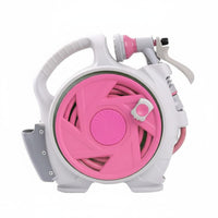 Tangle-Tangle-Resistant Hand-Carry Water Hose Reel 7 Spray Patterns Portable Hose Reel Set Gardening Tool for Patio