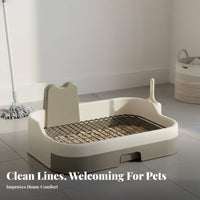 Drawer Design Dog Toilet Keeps Paws Hygienic Pet Potty Pan with Mess Containment Guard Puppy Training Toilet with Mesh for Small Dogs, Apartment