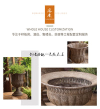 罗马柱阳台大口径装饰摆件 户外高脚庭院花园奖杯花器 欧式大花盆