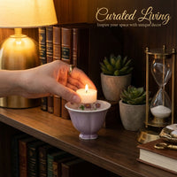Hand-painted Ceramic Candle Holder, Calligraphy