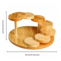 Tiered Serving Stand Wooden Dessert Tray Stand Staggered for Hosts, Caterers, Parties, Buffets, Restaurants