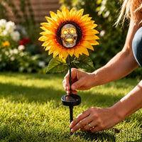 Solar Sunflower Skull Light Garden Decoration