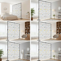 Privacy Curtain for Bedroom, Room Divider, No-Drill Rod, Cartoon Pattern, Space Separation