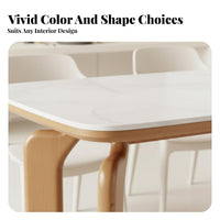 Modern Minimalist Design Rectangular Table with Elephant Legs Sturdy Construction Dining Furniture Easy to Clean Indoor Furnishing Scratch Resistant for Small Apartment Dwellers, Families, Homeowners, Kitchen, Family Gatherings, Home