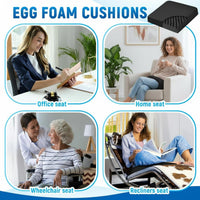 Egg Crate Chair Cushion with Breathable Mesh Cover and Anti-Slip Base
