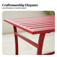 4 Pieces 4-Piece Metal Bench and Chair Set Iron Art Design Outdoor Furniture space-saving Footprint Complete Seating Solution