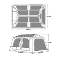 Spacious Inflatable Tent with Awning Waterproof Inflatable Tent Protection Large for Families, Campers, Camping, Outdoor