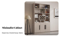 Modern Design Wine Rack Cabinet Multi-Functional Wine Bar Cabinet Sturdy and Long-Lasting Sideboard with Hutch Adjustable Shelves for Home Entertainers, Homeowners, Adults, Entryway, Kitchen