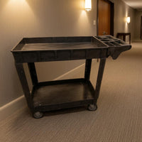 Rolling Utility Cart Compartment Slots Utility Cart Industrial Style
